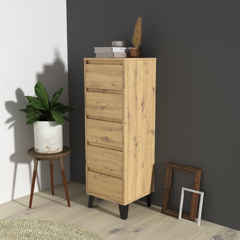 Komoda 5S40, 5x šuplík, dub artisan