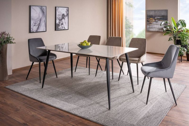 Jedálenský stôl v obdĺžnikovom tvare 160, čierny mat-biela