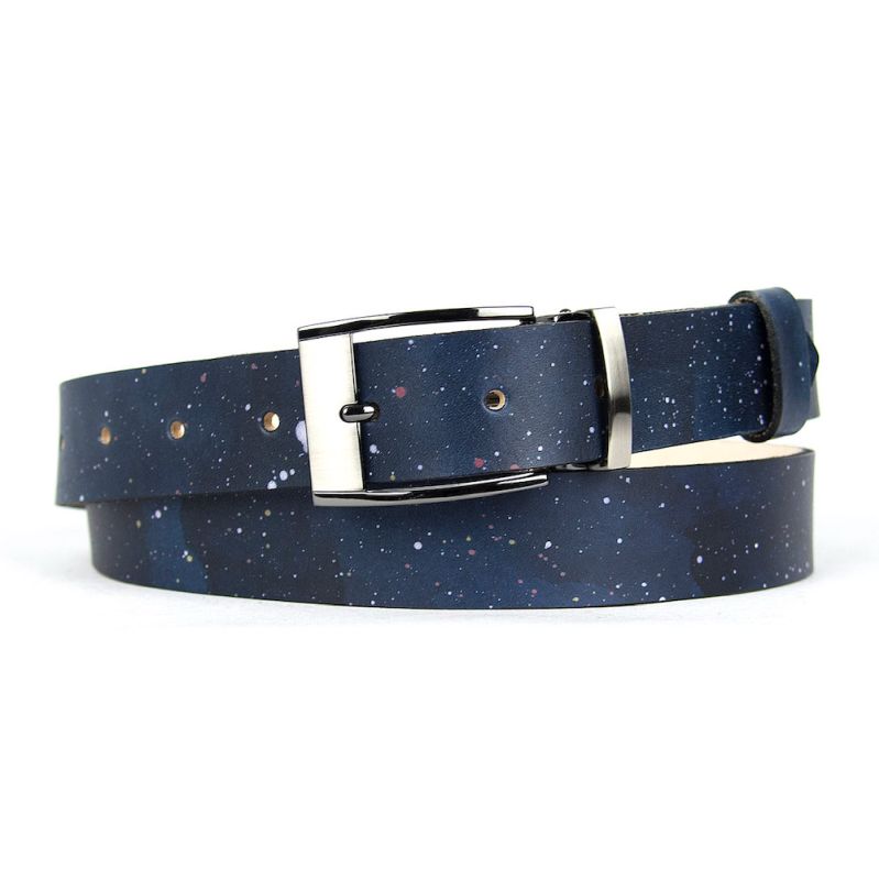 Ručne maľovaný kožený opasok, 134cm, Limitovaná edícia 05