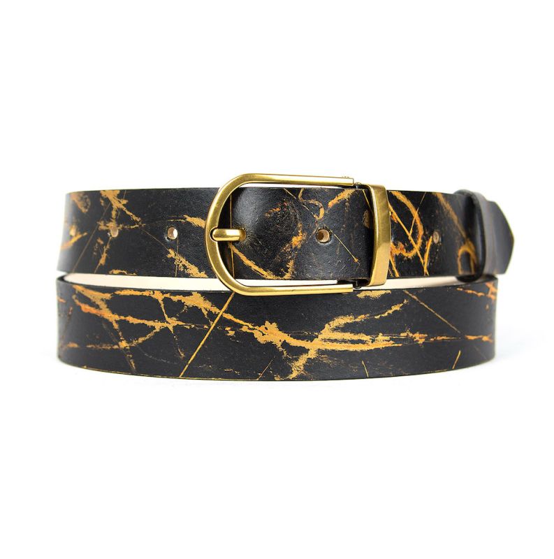 Ručne maľovaný kožený opasok, 135cm, Limitovaná edícia 01