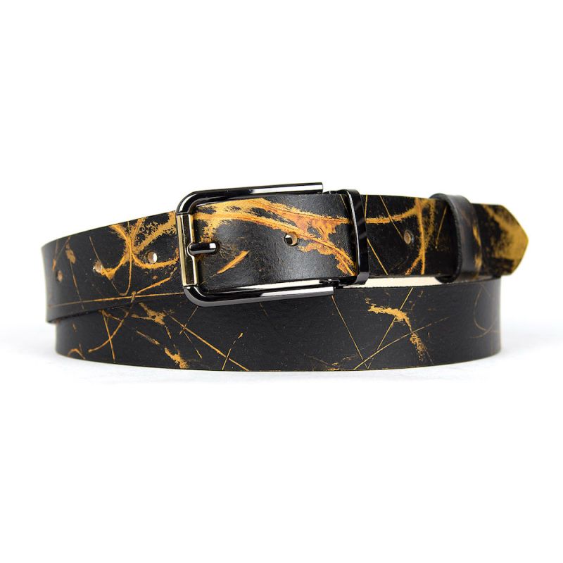 Ručne maľovaný kožený opasok, 136cm, Limitovaná edícia 03