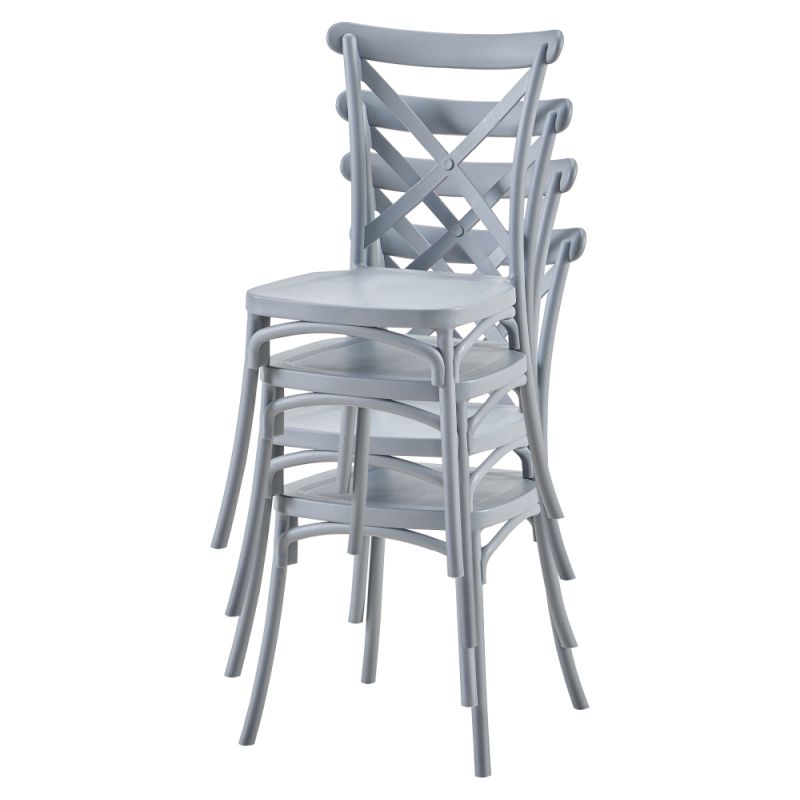 Plastová stohovateľná stolička, sivá