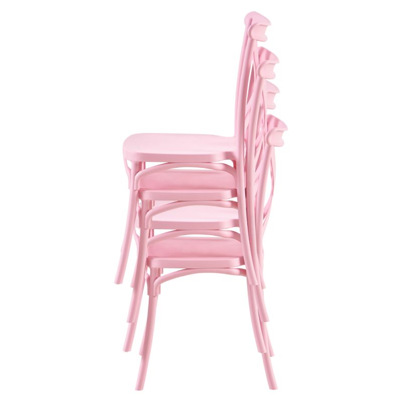 Plastová stohovateľná stolička, ružová