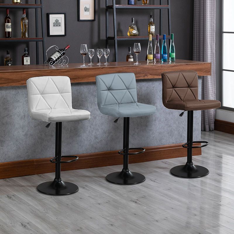 Elegantná barová stolička, ekokoža sivá-čierny kov