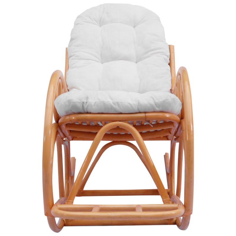 Hojdacie kreslo z prírodného ratanu, medová-béžová