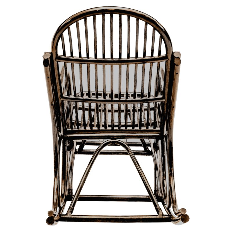 Hojdacie kreslo z prírodného ratanu, tmavohnedá-béžová