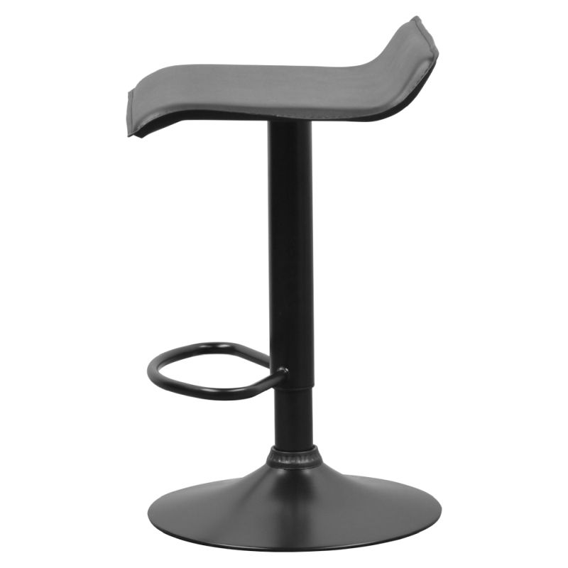 Dizajnová barová stolička so sedadlom v čiernej ekokoži