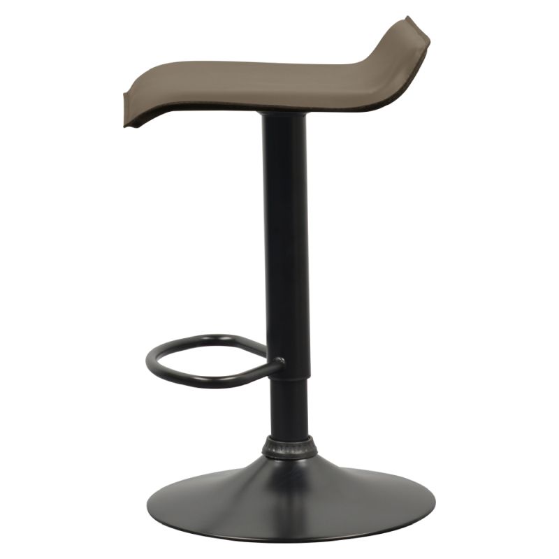 Dizajnová barová stolička so sedadlom v sivohnedej Taupe ekokoži