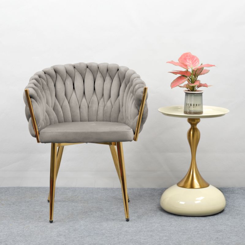 Jedálenské kreslo s elegantným dizajnom, sivohnedá Taupe Velvet látka