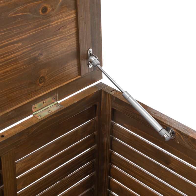 Záhradný úložný box z borovicového dreva v hnedom odtieni