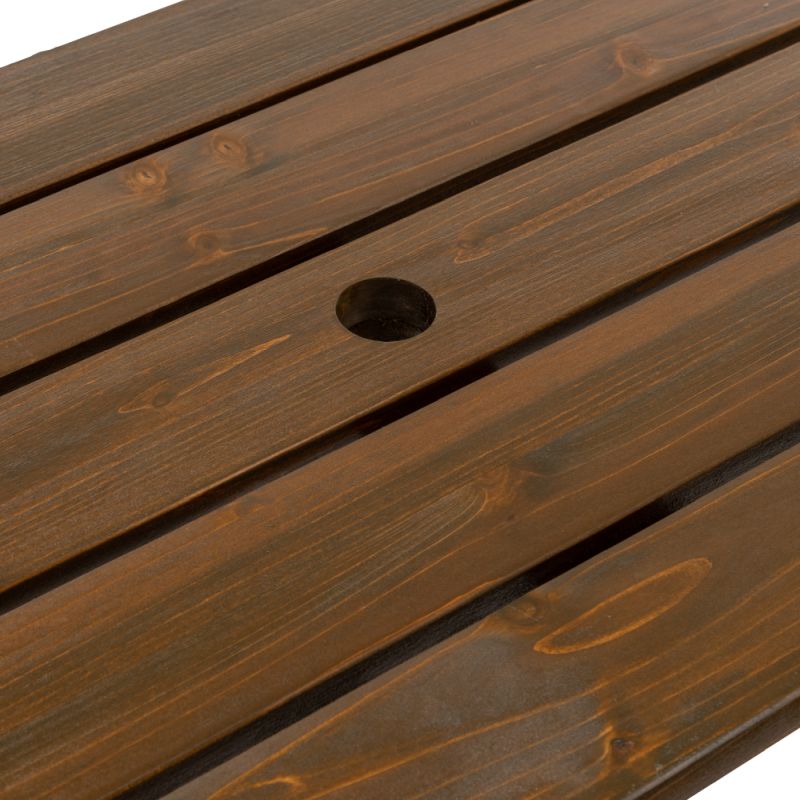 Záhradný stôl-lavička 2v1, hnedý