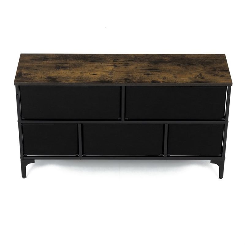 Retro komoda s 5 zásuvkami z netkanej textílie