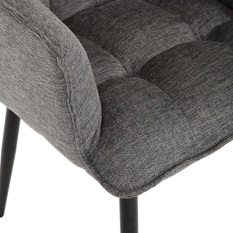 Štýlová jedálenská stolička, sivá vodoodpudivá látka, čierny matný lak