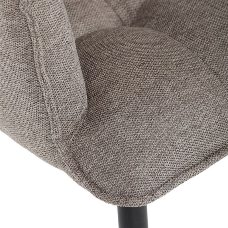 Štýlová jedálenská stolička, svetlohnedá vodoodpudivá látka, čierny matný lak