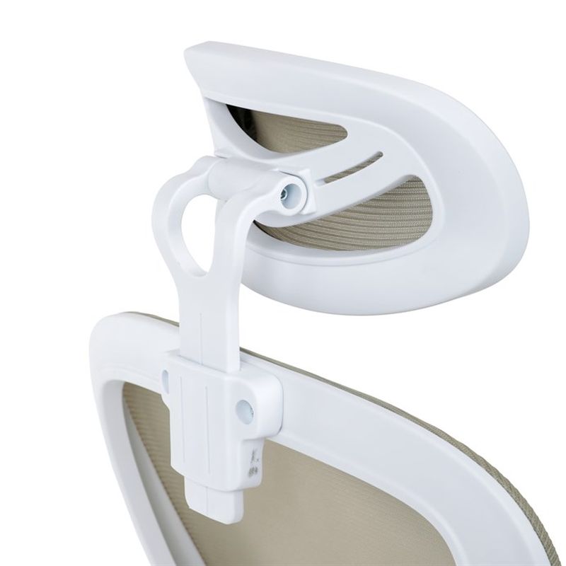 Kancelárska stolička, béžová sieťovina, biely plast