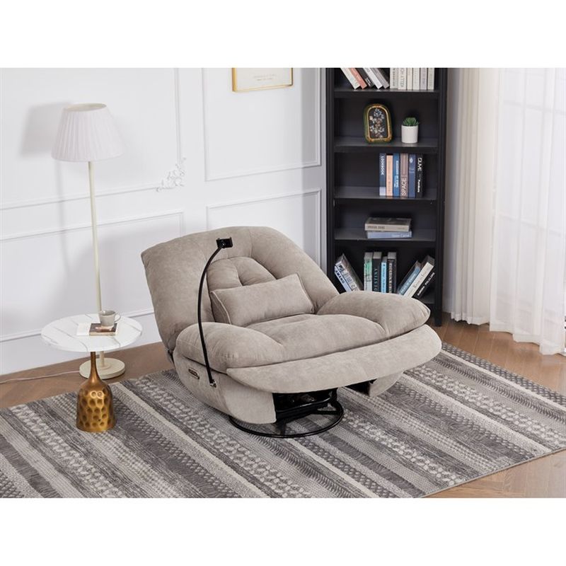 TV kreslo s elektrickým polohovaním, zabudované ovládanie, rotácia do 240 stupňov, lanýžové