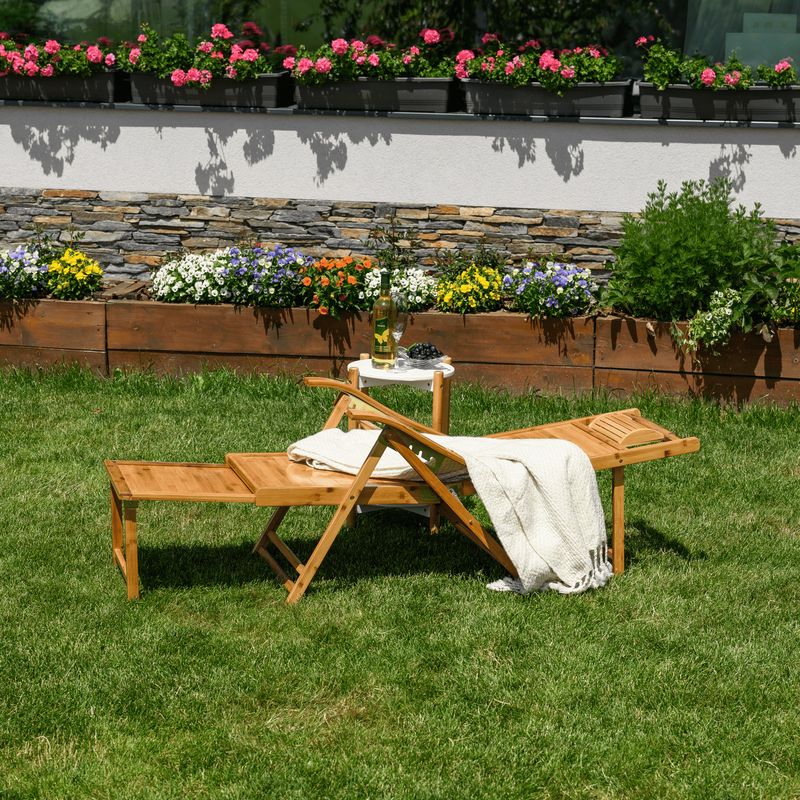 Záhradné polohovacie kreslo-ležadlo, prírodná, bambus