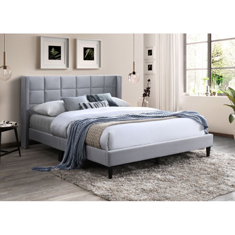 Luxusná manželská posteľ, 160x200, sivá Velvet látka