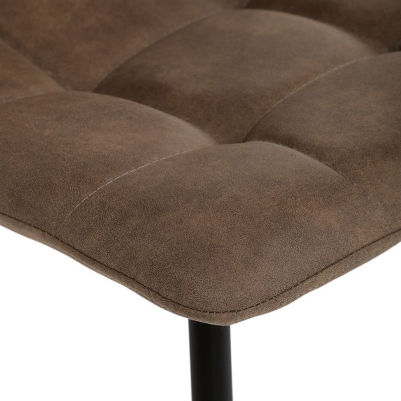 Jedálenská minimalistická stolička v industriálnom štýle, béžová vintage látka