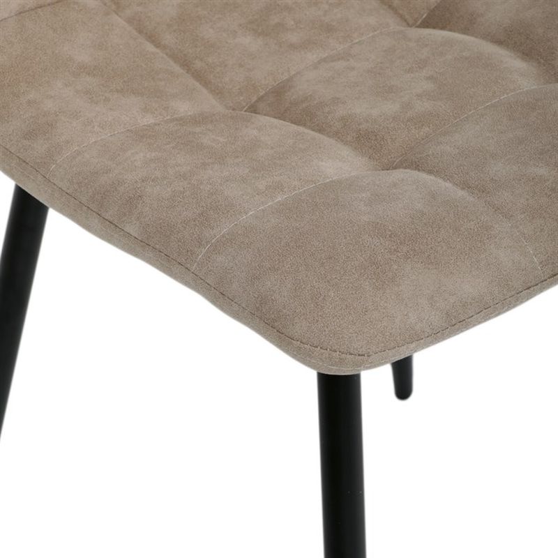 Jedálenská minimalistická stolička v industriálnom štýle, krémová vintage látka