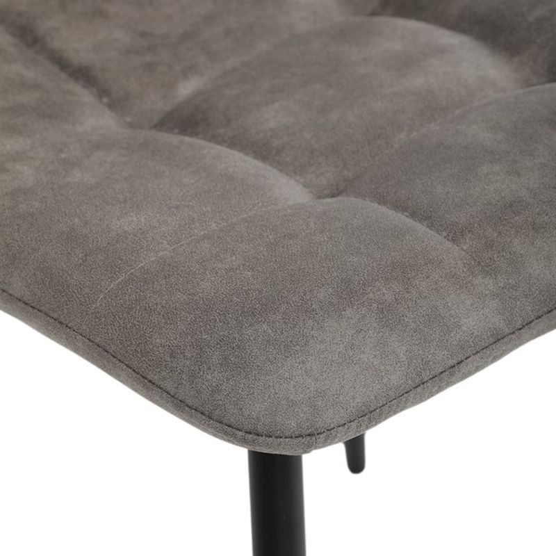 Jedálenská minimalistická stolička v industriálnom štýle, sivá vintage látka