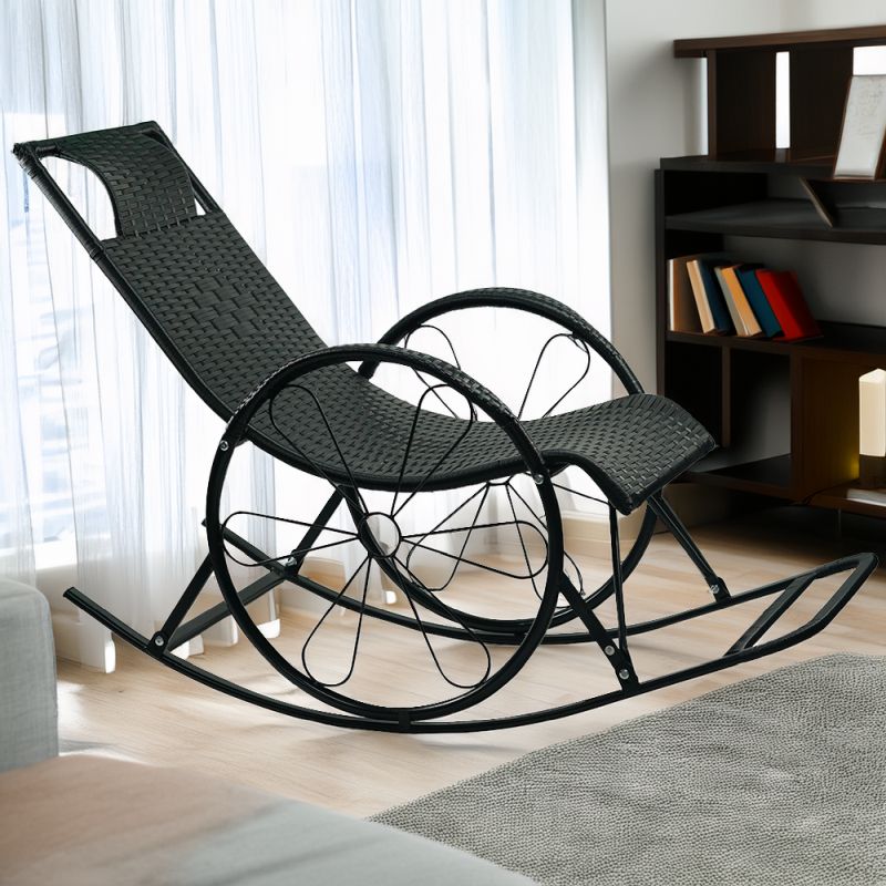 Hojdacie kreslo, ratan-kov, čierna