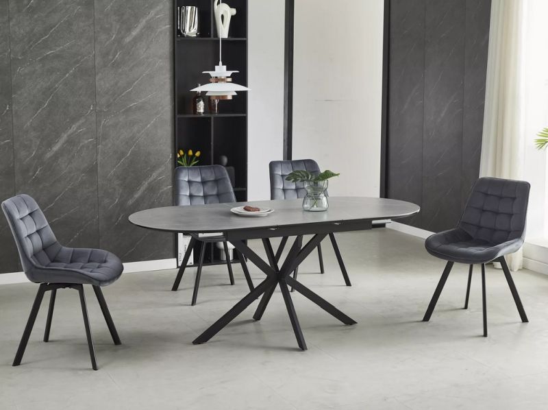 Praktická jedálenská stolička, čierna-sivá bluvel 14