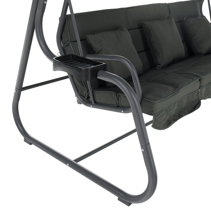 Moderná záhradná hojdačka, tmavosivá