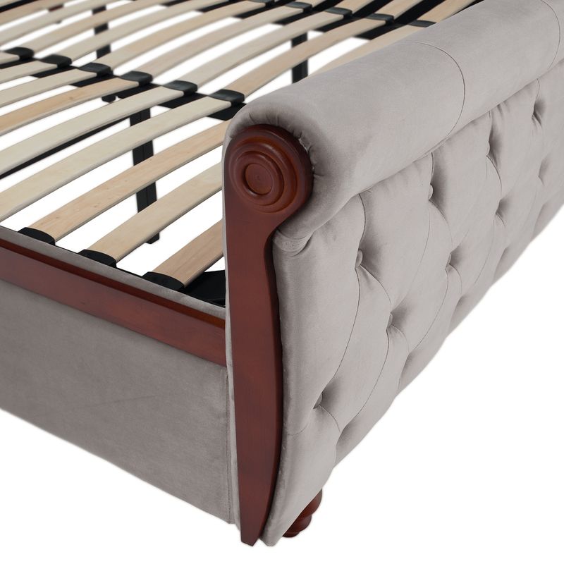 Posteľ s úložným priestorom, 180x200, sivohnedá Taupe Velvet látka