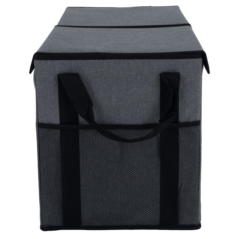 Skladací úložný box z látky, sivý-čierny