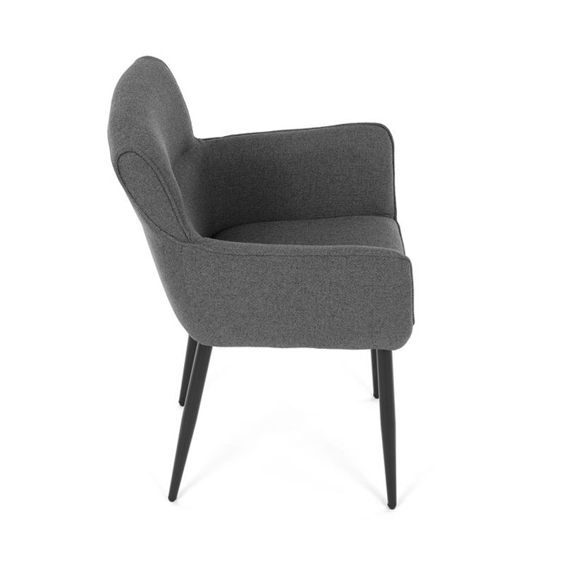 Stolička jedálenská, sivá látka, čierny matný lak