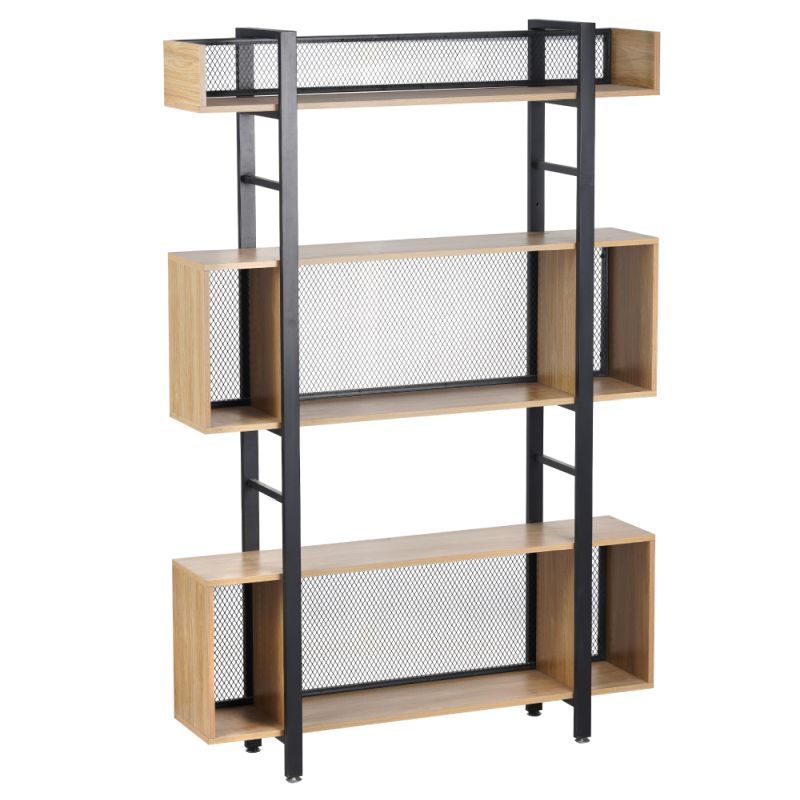 3 policový regál, dub-čierna