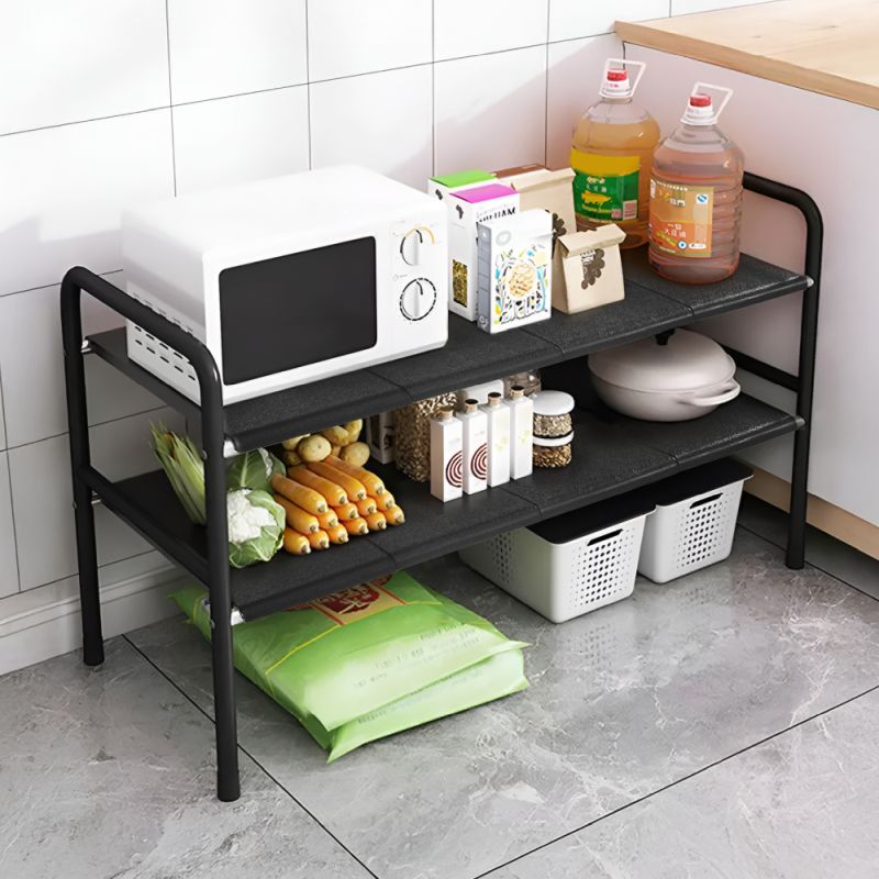 Nastaviteľný regál z ocele v čiernom prevedení