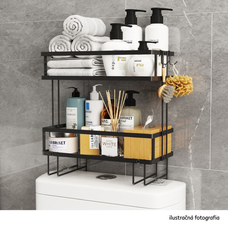 Organizér do kúpelne, čierny kov
