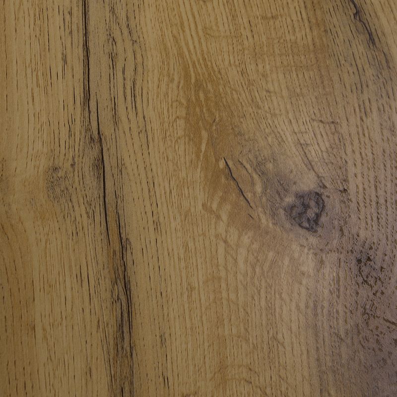 Originálny okrúhly konferenčný stolík, MDF vo farbe dub, priemer 80