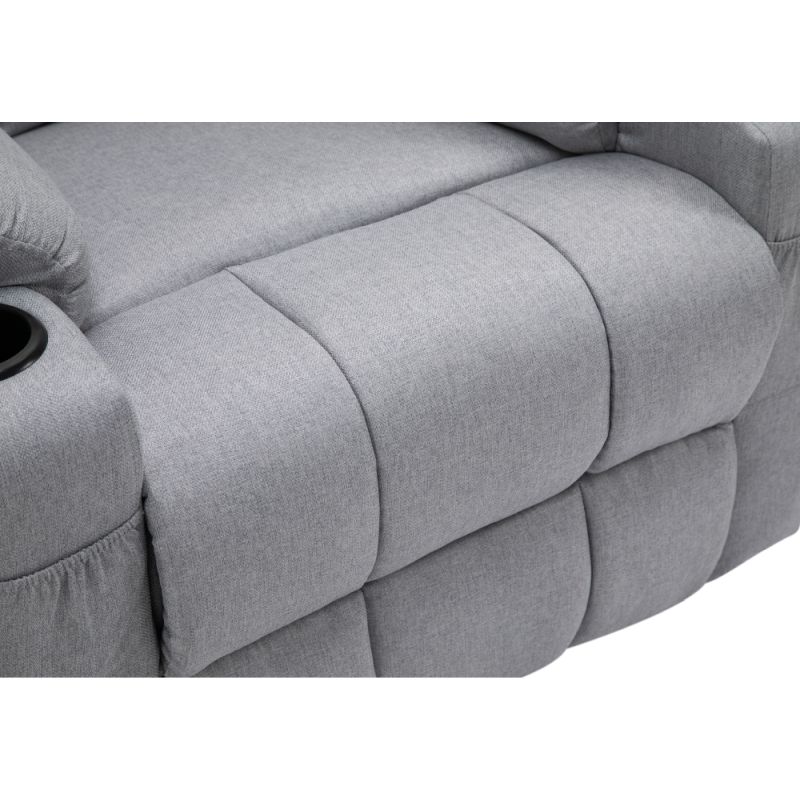 Masážne elektrické relaxačné polohovacie kreslo s podnožou svetlosivé