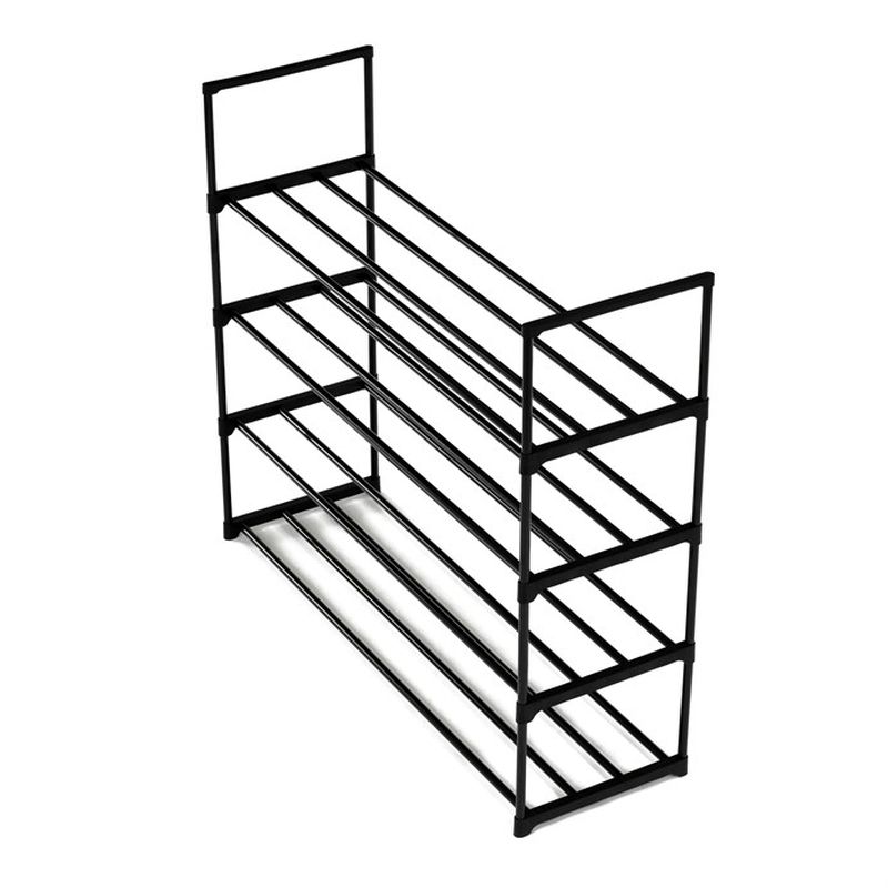 Botník, 4 police, čierny kov