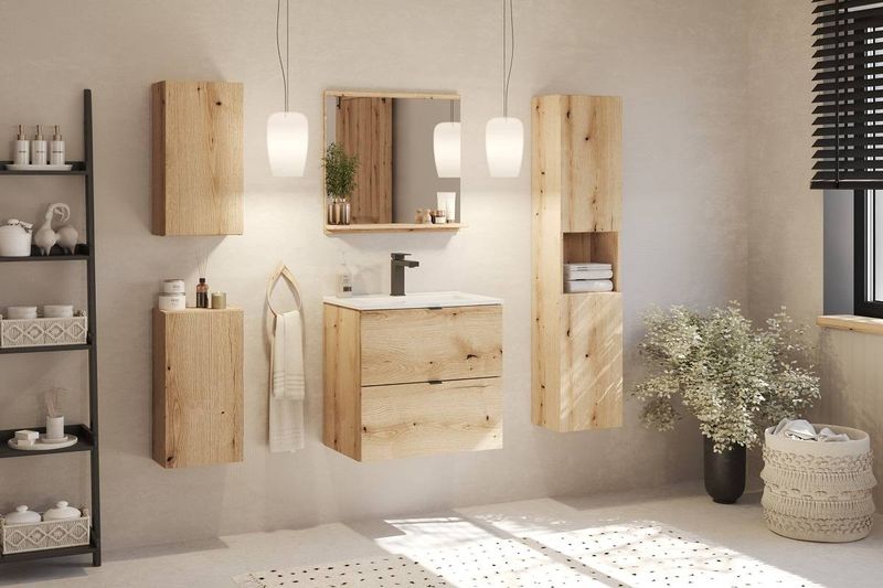 Skrinka do kúpeľne 82-80-2D, Dub coast evoke, 2x dvierka