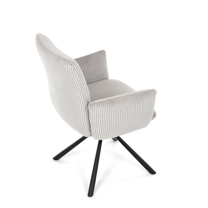 Jedálenská stolička, krémová menčestrová látka, 360 ° vratný mechanizmus