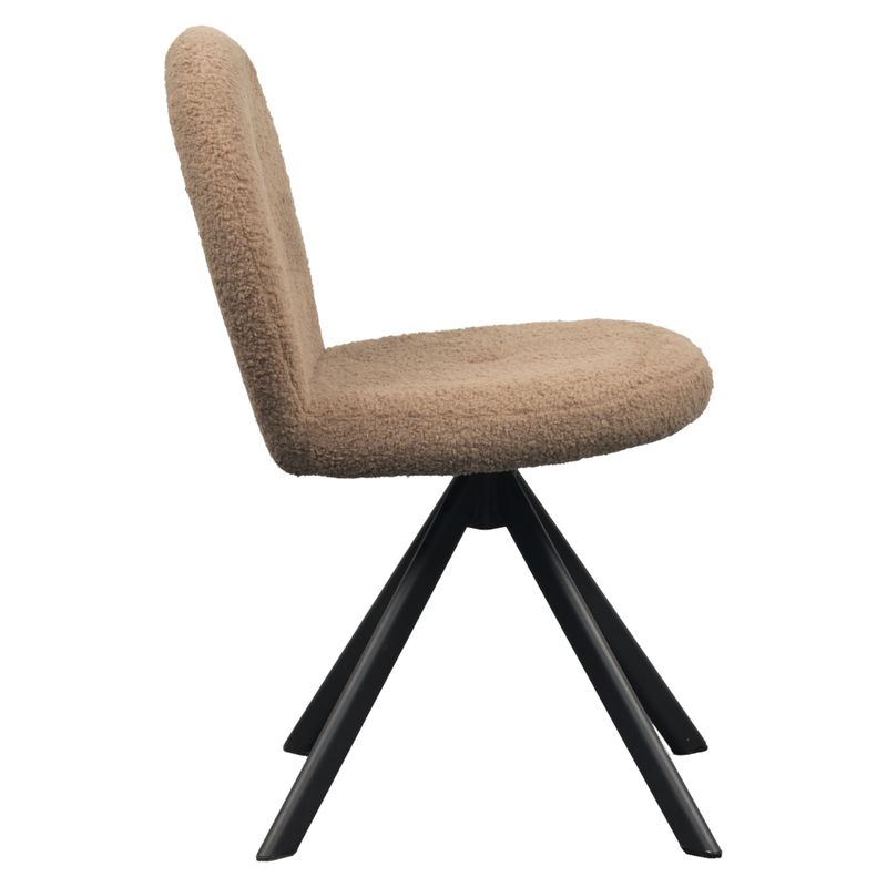 Štýlová jedálenská stolička svetlohnedá látka-čierna 