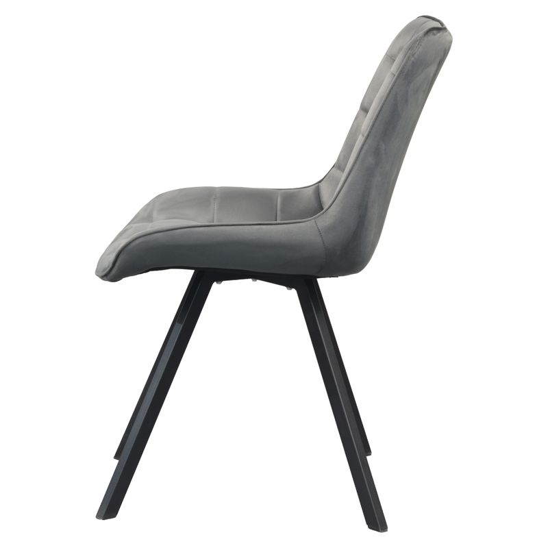 Štýlová jedálenská stolička tmavosivá Velvet látka-čierna