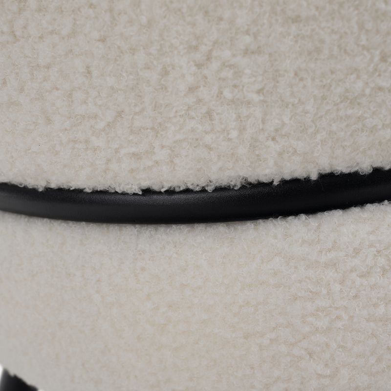 Štýlová jedálenská stolička, biela Bouclé látka-čierna