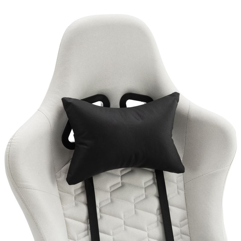 Elegantné kancelárske/herné kreslo s podnožou, biela-čierna