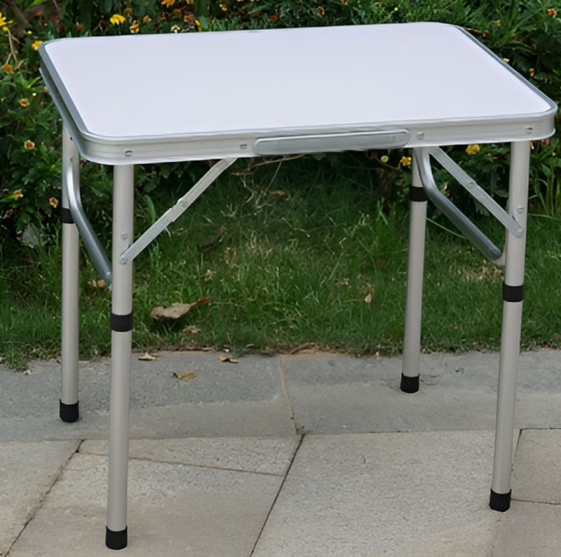 Skladací kempingový stôl 60 cm, hliník-MDF