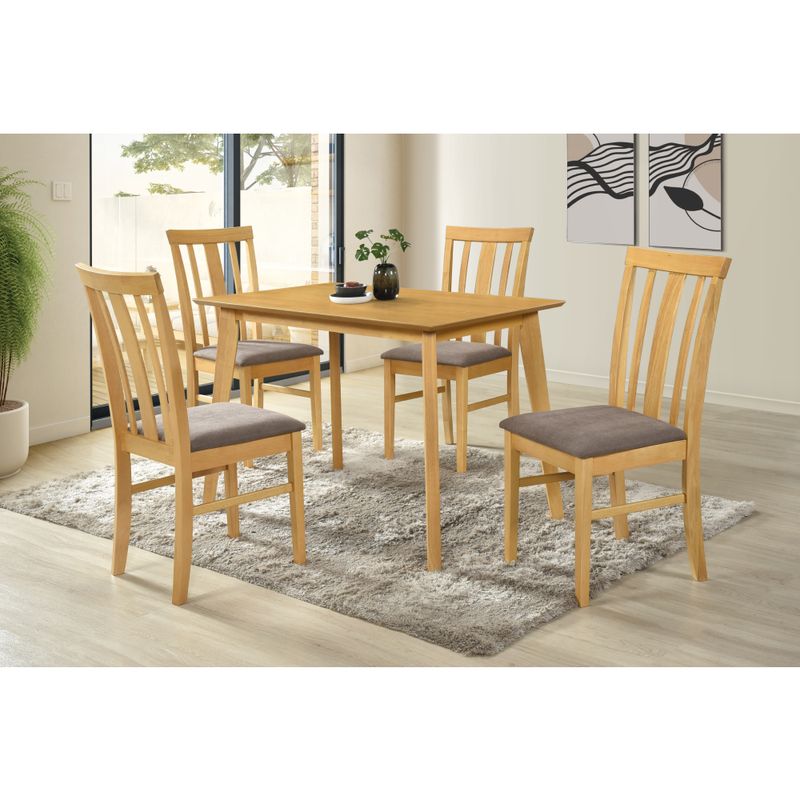 Jedálenský set z kaučukového dreva 1+4 v prevedení dub sonoma svetlý-tmavohnedá