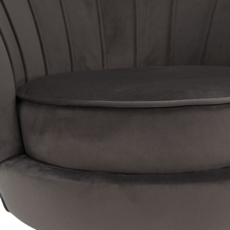 Kreslo v štýle Art-deco, sivohnedá Velvet látka-gold chróm zlatý