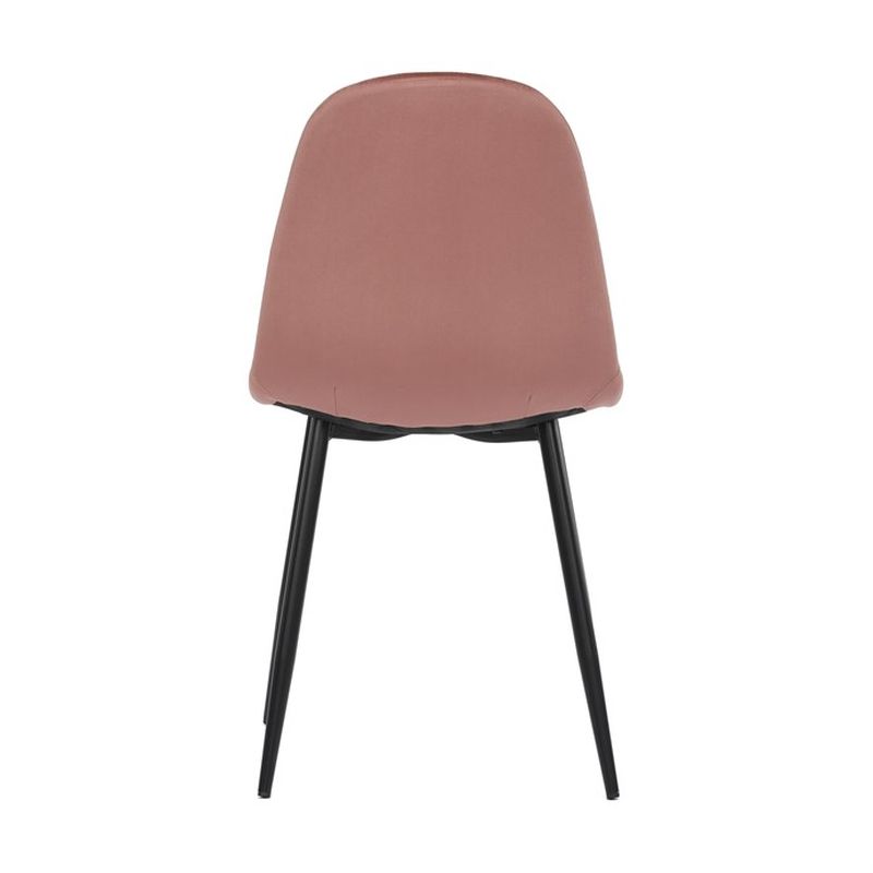 Jedálenská stolička v industriálnom štýle, ružová zamatová látka