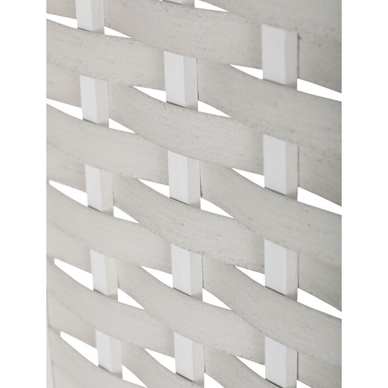 Trojdielny paraván z masívneho smrekového dreva biely