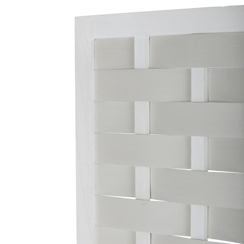 Trojdielny paraván z masívneho smreka biely