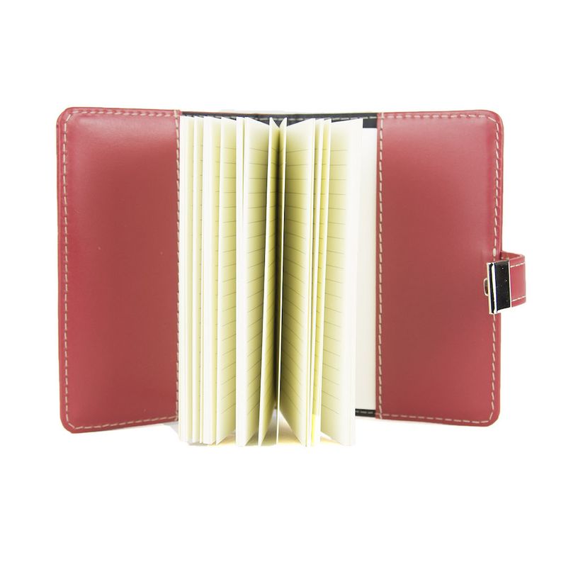 Kožený zápisník MIDDLE so zámkom, červený